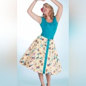 Tatyana Butterfly Print Circle Swing Skirt, VGUC, Size 3X